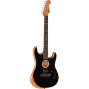 Fender Acoustasonic® Stratocaster® Acoustic/Electric Guitar, Black with Gig Bag