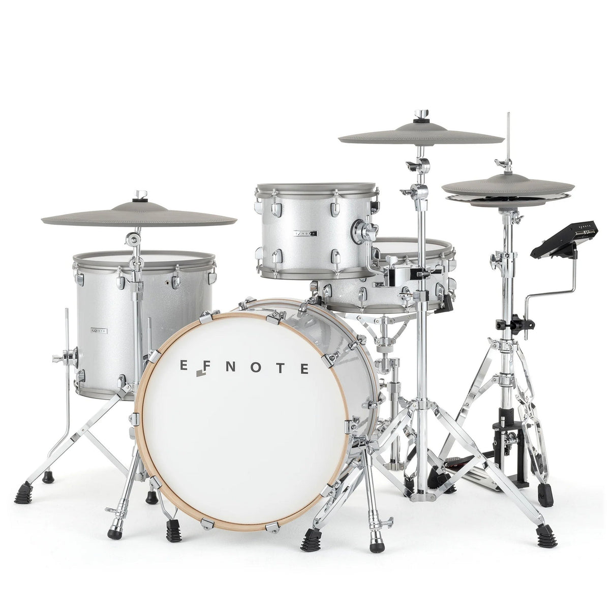 EFNOTE 7 Acoustic Designed Electronic Drum Set, White Sparkle Finish