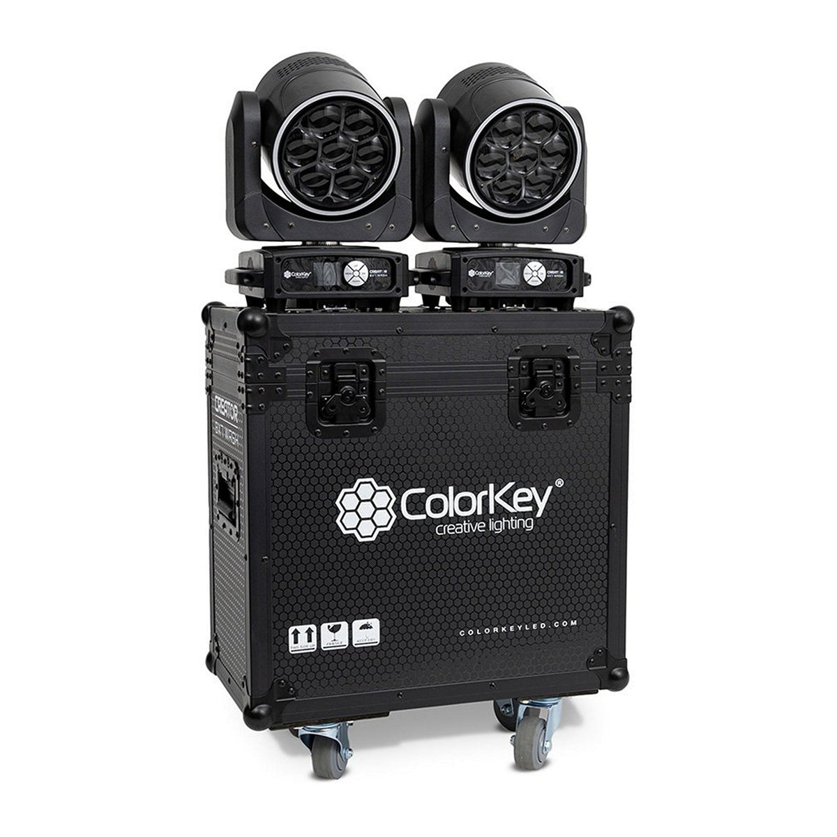ColorKey 2-Piece Flight Case with Castors for Creator BX7 Wash Moving Head, Black