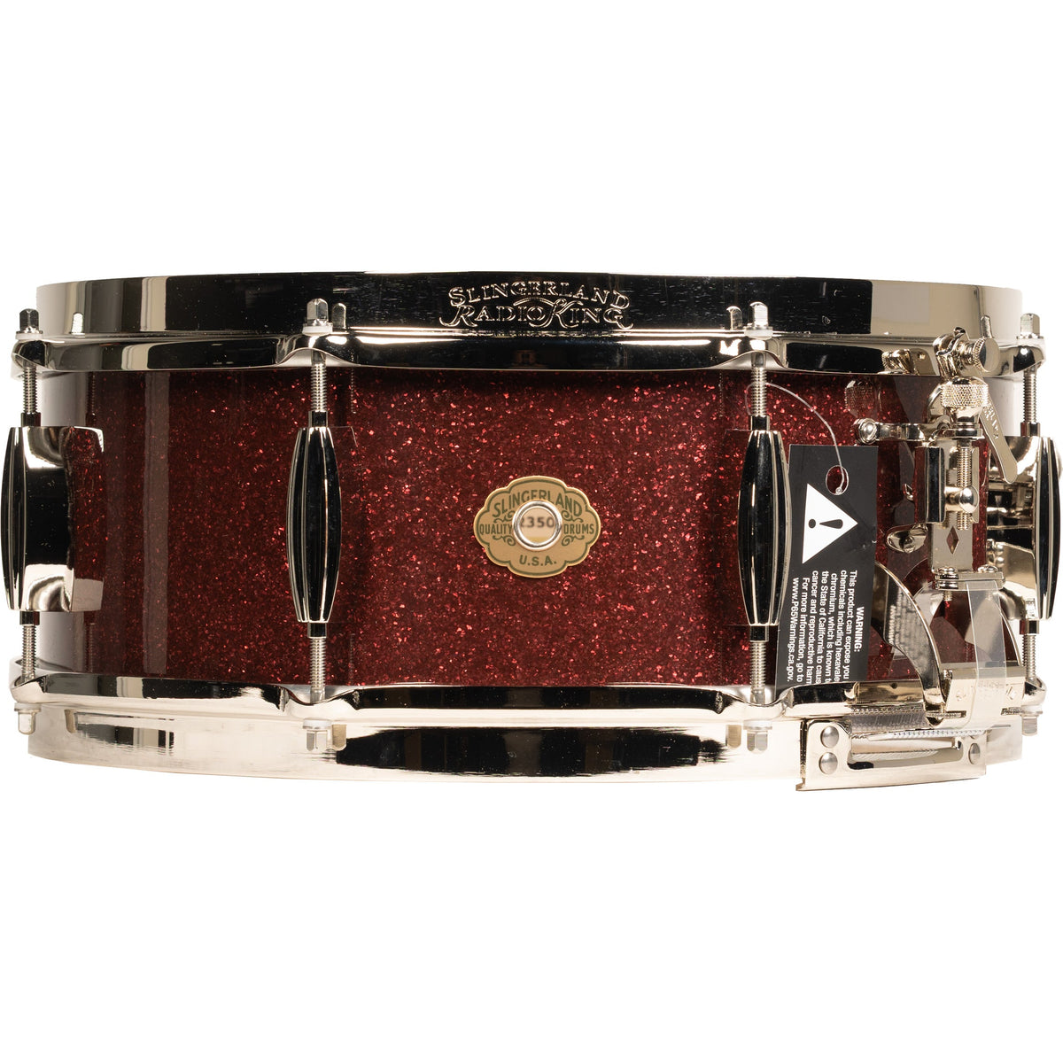 Slingerland Radio King 5.5x14 Solid Maple Snare Drum - Maroon Glass