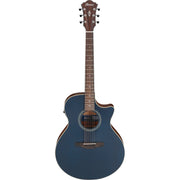 Ibanez AE100 6-String Acoustic Electric Guitar, Dark Tide Blue Flat