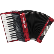 Hohner Bravo II 48 Chromatic Piano Key Accordion - Red