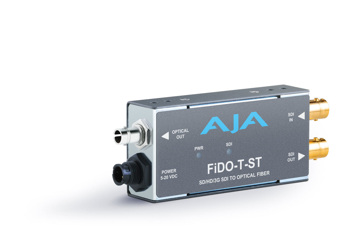 AJA Single channel SDI to ST Fiber converter, with looping SDI output
