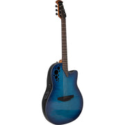 Ovation E-Acoustic Guitar Celebrity Elite Plus Mid Cutaway - Blue Flamed Maple