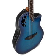 Ovation E-Acoustic Guitar Celebrity Elite Plus Mid Cutaway - Blue Flamed Maple