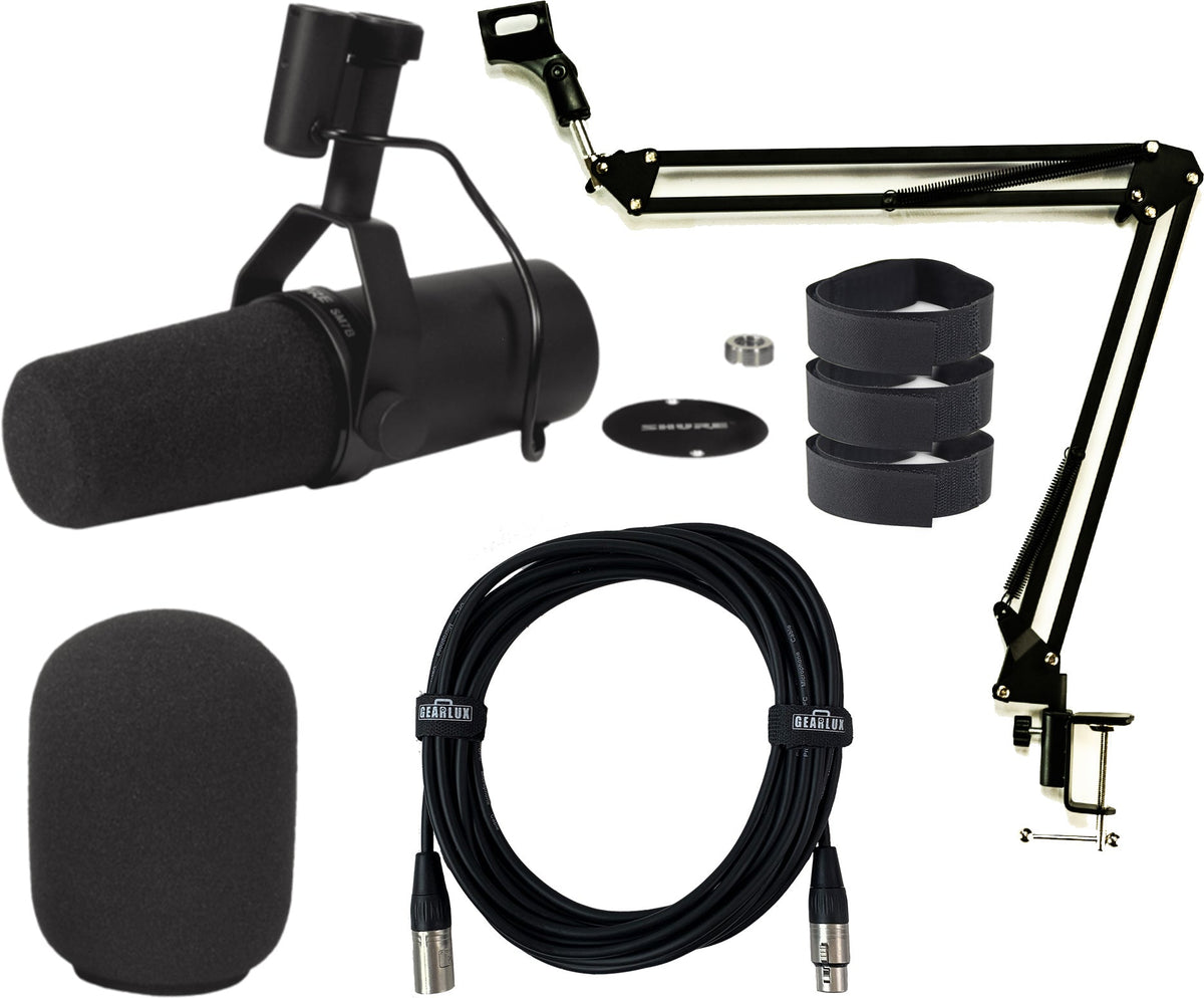 Shure SM7B Vocal Dynamic Microphone w/ Desk Boom Arm Stand