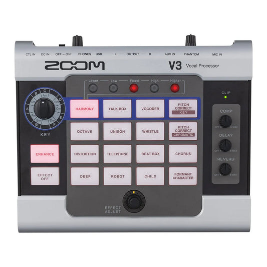 Zoom V3 Vocal Processor and Recording Bundle with Zoom UAC-232 USB-C Audio Interface, Fansonic FS-230CM Condenser Microphone, Koss UR-20 Headphones, and Hosa Cables